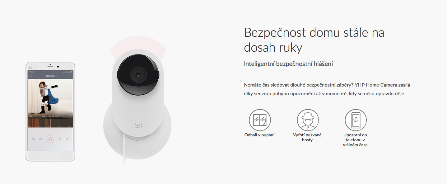 Xiaomi Yi Home IP Camera 1080P - Chytrá IP kamera online mobil na dalku